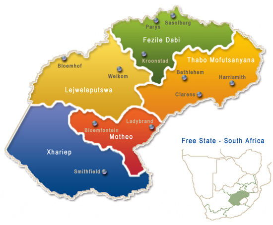 Free state towns and cities